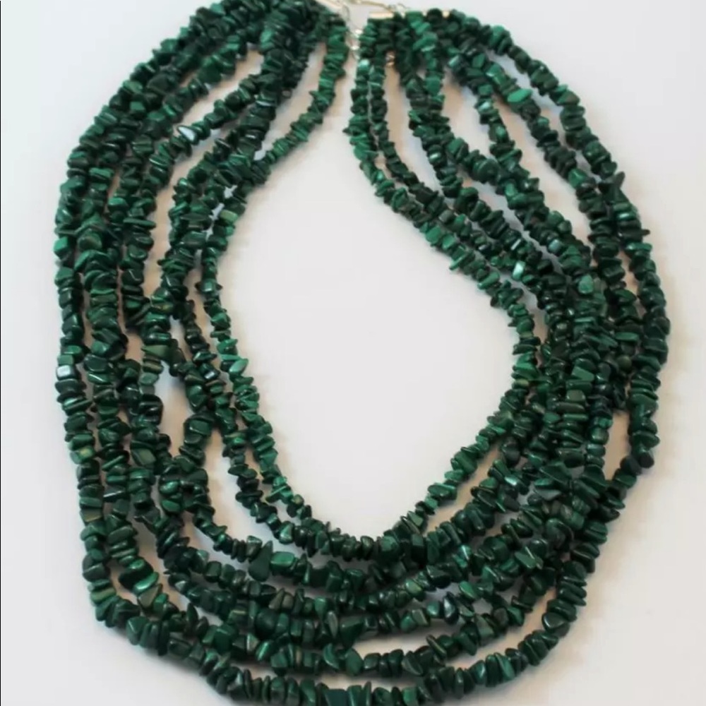 Mine Finds Jay King 7 Strand Malachite Necklace - Picture 2 of 6
